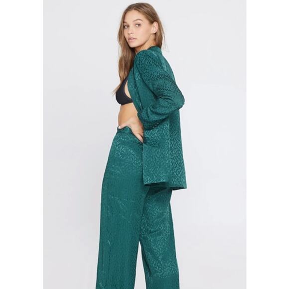 NWT L SPACE Green Leopard Bennytt Blazer and Harlow Pants. Size 2 - Picture 4 of 12